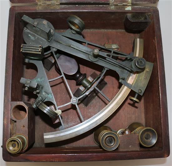 A Victorian sextant, by the female maker Janet Taylor, c.1850,